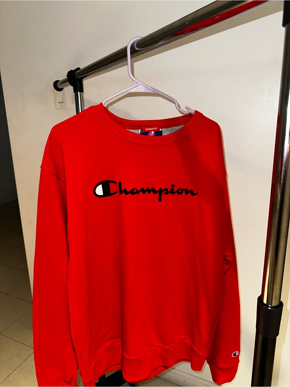 Champion Red Pullover with Script Logo - Picture 4 of 4